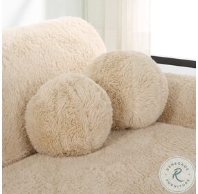 Abide Caramel Faux Sheepskin Ball Pillows Set of 2