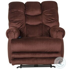 Malone Merlot Power Lay Flat Recliner with Extended Ottoman