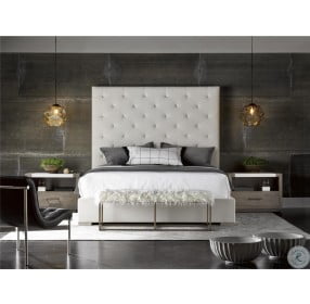 Modern Brando Quartz King Upholstered Panel Bed