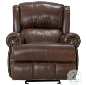 Duncan Walnut Leather Power Deluxe Lay Flat Recliner