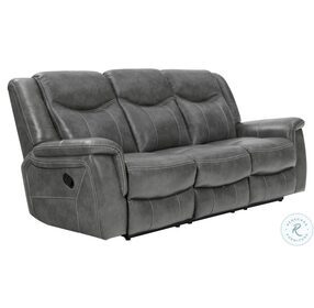 Conrad Gray Reclining Living Room Set With Drop Down Table