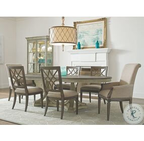 Savona Friedrick Versaille and Elm Oval Extendable Dining Table