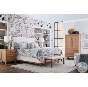 Todays Tradition Hickory Queen Upholstered Panel Bed