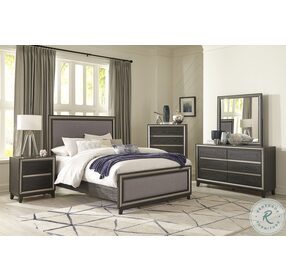 Grant Ebony And Silver King Panel Bed