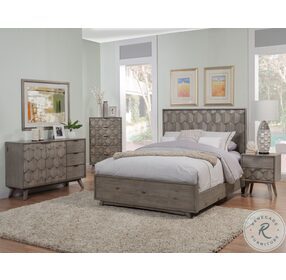 Shimmer Antique Gray Queen Panel Bed