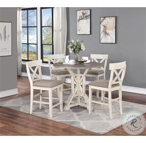 Bar Harbor Cream Distressed Counter Height Dining Table