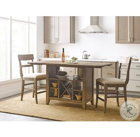 The Nook Brushed Oak Extendable Kitchen Island