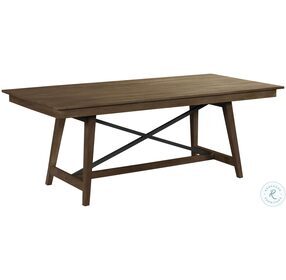 The Nook Hewned Maple 80" Trestle Dining Room Set