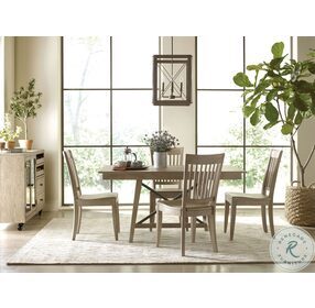The Nook Heathered Oak 60" Trestle Dining Table