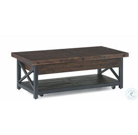 Carpenter Rustic Brown Rectangular Lift Top Occasional Table Set