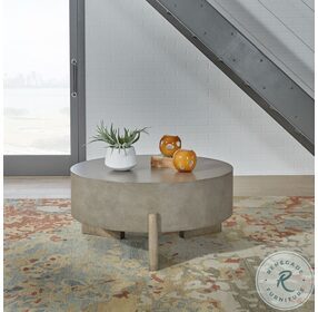 Affinity Dusty Taupe Concrete Top Round Occasional Table Set