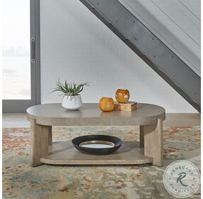 Affinity Dusty Taupe Concrete Top Oval Occasional Table Set