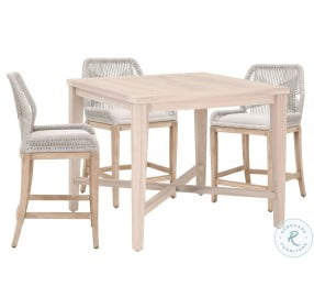 Carmel Gray Teak Outdoor 42" Square Counter Height Dining Table