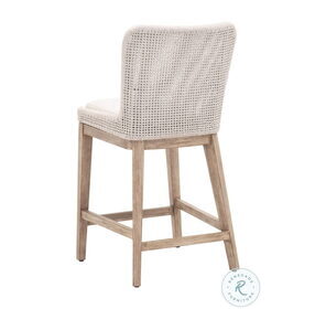 Mesh Performance White Speckle And White Speckle Flat Rope Counter Height Stool