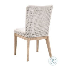 Mesh Performance White Speckle And White Speckle Flat Rope Dining Chair Set of 2