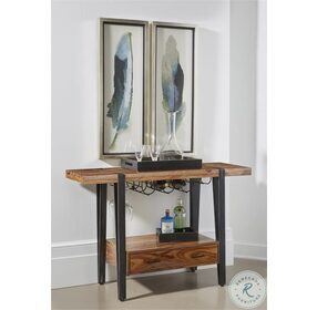 Cain Brownstone Nut Brown 1 Drawer Wine Console Table