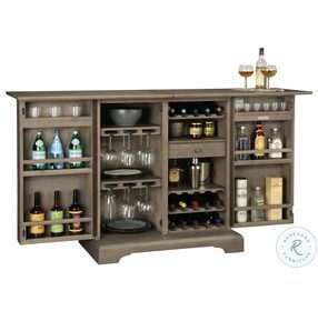 Passport Aged Gray Wine And Bar Console