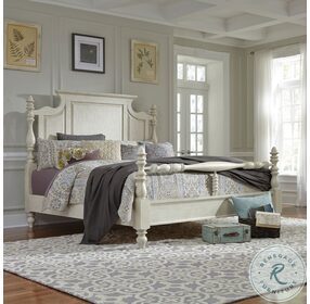 High Country Antique White Poster Bedroom Set