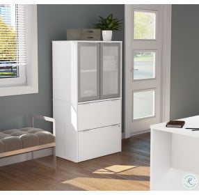 I3 Plus White Lateral File with Storage Cabinet