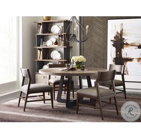 AD Modern Synergy Ambrosia Maple And Rolled Steel Concentric Round Dining Table