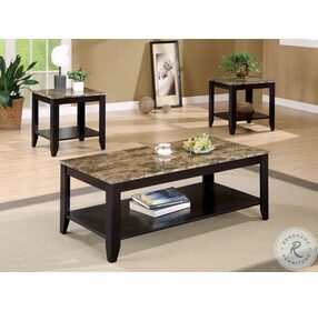 Flores Cappuccino 3 Piece Occasional Table Set