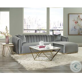 Grisby White And Brass Coffee Table