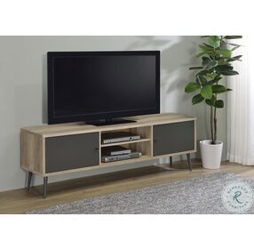 Allie Antique Pine And Gray 71" TV Stand