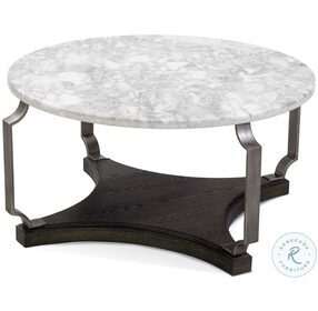 Ellison Brushed Pewter And White Marble Top Occasional Table Set
