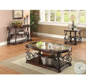 Laney Deep Merlot And Clear Sofa Table