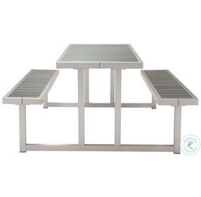 Cuomo Brushed Aluminum Outdoor Picnic Table