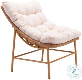 Merilyn Beige And Natural Outdoor Accent Chair