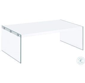 Opal Clear And White High Gloss Occasional Table Set