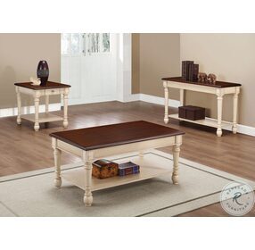 704418 Dark Brown and White Coffee Table