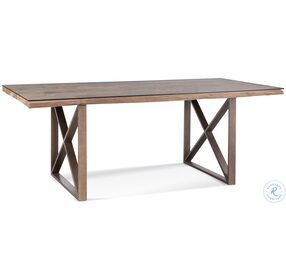 Cambria Bronze And Natural Reclaimed Wood Glass Top Dining Room Set