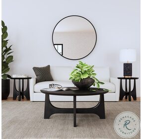 Dunnigan Black Matte Stain Round End Table