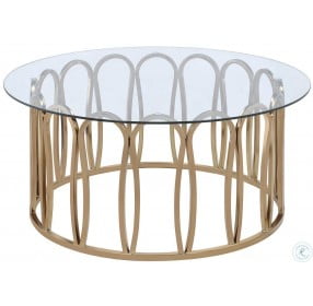 Monett Chocolate Chrome And Clear Occasional Table Set