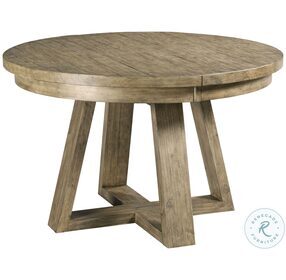 Plank Road Stone Button Extendable Round Dining Room Set