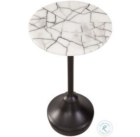Talley Black And White Marble Top Accent Table