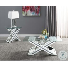 Bonnie Silver Rectangle Glass Top Coffee Table