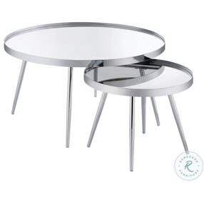 Kaelyn Chrome 2 Piece Nesting Occasional Table Set