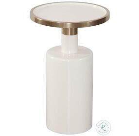 Brice White And Champagne Round Accent Table