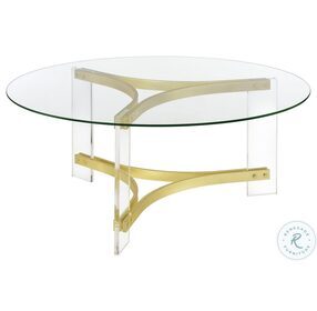 Janessa Clear And Matte Brass Occasional Table Set