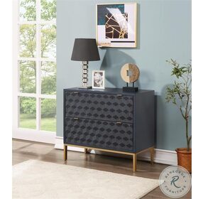 Prism Royal Blue And Gold 2 Drawer Chest
