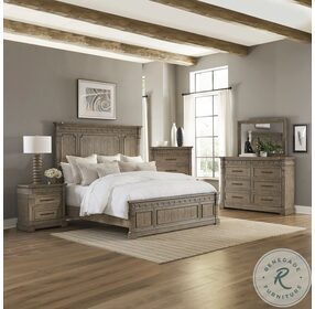 Town And Country Dusty Taupe King Panel Bed