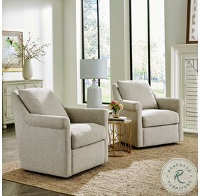 Landcaster Pebble Upholstered Swivel Accent Chair