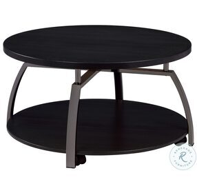 Dacre Dark Grey And Black Nickel Round Occasional Table Set