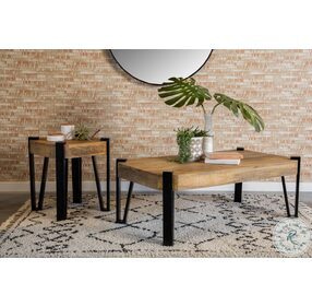 Winston Natural And Matte Black End Table