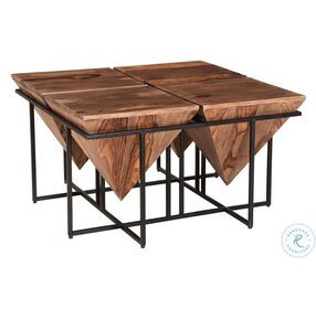Mack Brownstone Nut Brown Square Pyramid Occasional Table Set