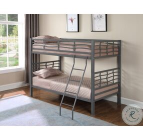 Fairfax Silver Metal Twin Over Twin Bunk Bed