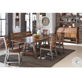 Holverson Rustic Brown And Gunmetal Side Chair Set of 2
